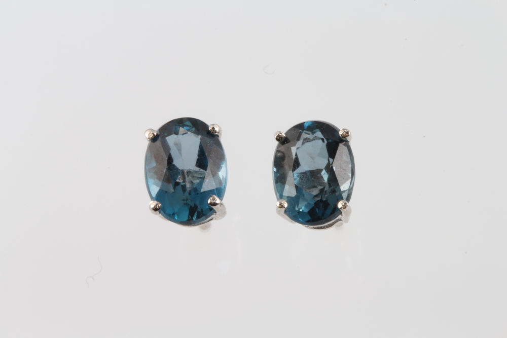 A pair of London blue topaz ear studs