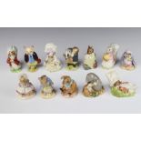 Three Beswick gold stamped Beatrix Potter figures - Lady Mouse and The Tailor of Gloucester, Goody