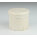 A Victorian cylindrical ivory dressing table jar 6cm x 7.5cm by W Barrett & Sons, 9 Old Bond Street,