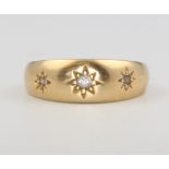 An 18ct yellow gold single stone diamond ring size J, 4.5 grams