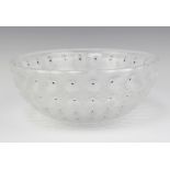 A Lalique Nemours pattern circular glass bowl, indistinctly etched Lalique, France 10cm h x 25cm