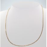 An 18ct yellow gold fancy link chain, 38cm, 2.8 grams