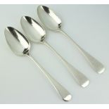 A George III silver Old English pattern table spoon, London 1810, together with a pair of