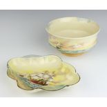 A Royal Doulton Famous Ships circular bowl - The Active 19cm and a shaped dish The Hydra 23cm