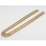 A 9ct yellow gold flat link necklace 23.3 grams, 56cm