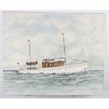 Brian V Williams 1926, watercolour on board, maritime study, unframed 48cm x 59cm