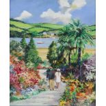 Alan King, oil on board signed, Cornish scene "Garden of Dreams" 29cm x 24cm