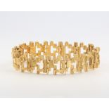 A 9ct yellow gold bark finished bracelet 25.5 grams