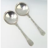 Two 18th Century Dutch silver spoons engraved with tulips 60 grams