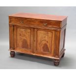 A 19th Century French walnut cabinet fitted 1 long drawer above cupboard enclosed by panelled doors,