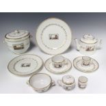 An extensive Richard Ginori tea, coffee and dinner service with gilt and blue borders enclosing