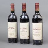 Three bottles of 1994 Chateau Segonnes Margaux