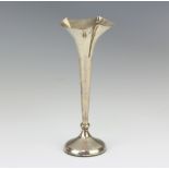 A silver spill vase with waisted stem 16cm, marks rubbed