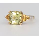A 9ct yellow gold gem set dress ring 4.3 grams, size N