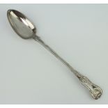 A Victorian silver Kings pattern basting spoon with chased monogram, London 1860, 198 grams