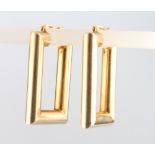 A pair of 9ct yellow gold hollow rectangular earrings 5.2 grams