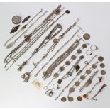 A silver Albert and minor silver jewellery