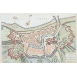 19th Century map, plan of Dieppe with the new fortifications and projected works 22cm x 32cm