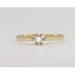 A 14ct yellow gold single stone diamond ring, 1.8 grams, size M