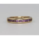 A 9ct yellow gold amethyst set ring 2 grams, size I