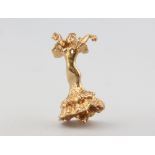 A 9ct yellow gold flamenco dancer charm 3.2 grams