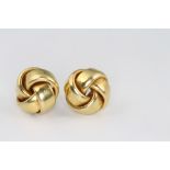 A pair of 9ct yellow gold whorl earrings 4.4 grams
