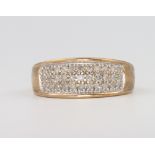 A 9ct yellow gold diamond ring, 3.5 grams, size S