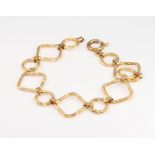 A 9ct yellow gold hollow link bracelet, 4 grams, 19cm