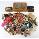 A 19th Century Regency memorial brooch and a quantity of Victorian and other costume jewellery