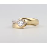 A 14ct yellow gold paste set ring, 5.9 grams, size L