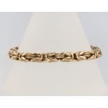 A 9ct yellow gold fancy link bracelet, 20.5cm, 25 grams