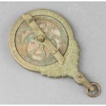 A circular Eastern bronze "Astrolabe" 6.5cm