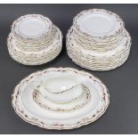 A 41 piece Royal Doulton Strasbourg patterned dinner service comprising 9 dinner plates, 8 soup