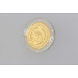 An Australian 25th anniversary kangaroo 24ct gold proof coin, 7.7grams