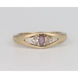 A 9ct yellow gold paste set ring 2.8 grams, size Q