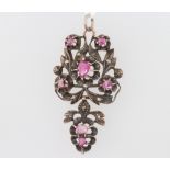 A 19th Century gold garnet and diamond pendant 5.7 grams