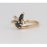 A 9ct yellow gold gem set ring 1.8 grams, size K