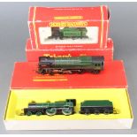 A Hornby OO locomotive Britannia (no tender), a Hornby R.350 locomotive and tender boxed, Hornby