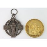 A silver Masonic jewel and a gilt ditto