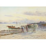 J H McKay, watercolour signed, "Bait Digger" 25cm x 35cm