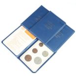 Four Britains first decimal coin sets