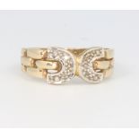 A 9ct yellow gold Chanel style ring, size M 1/2, 2.2 grams
