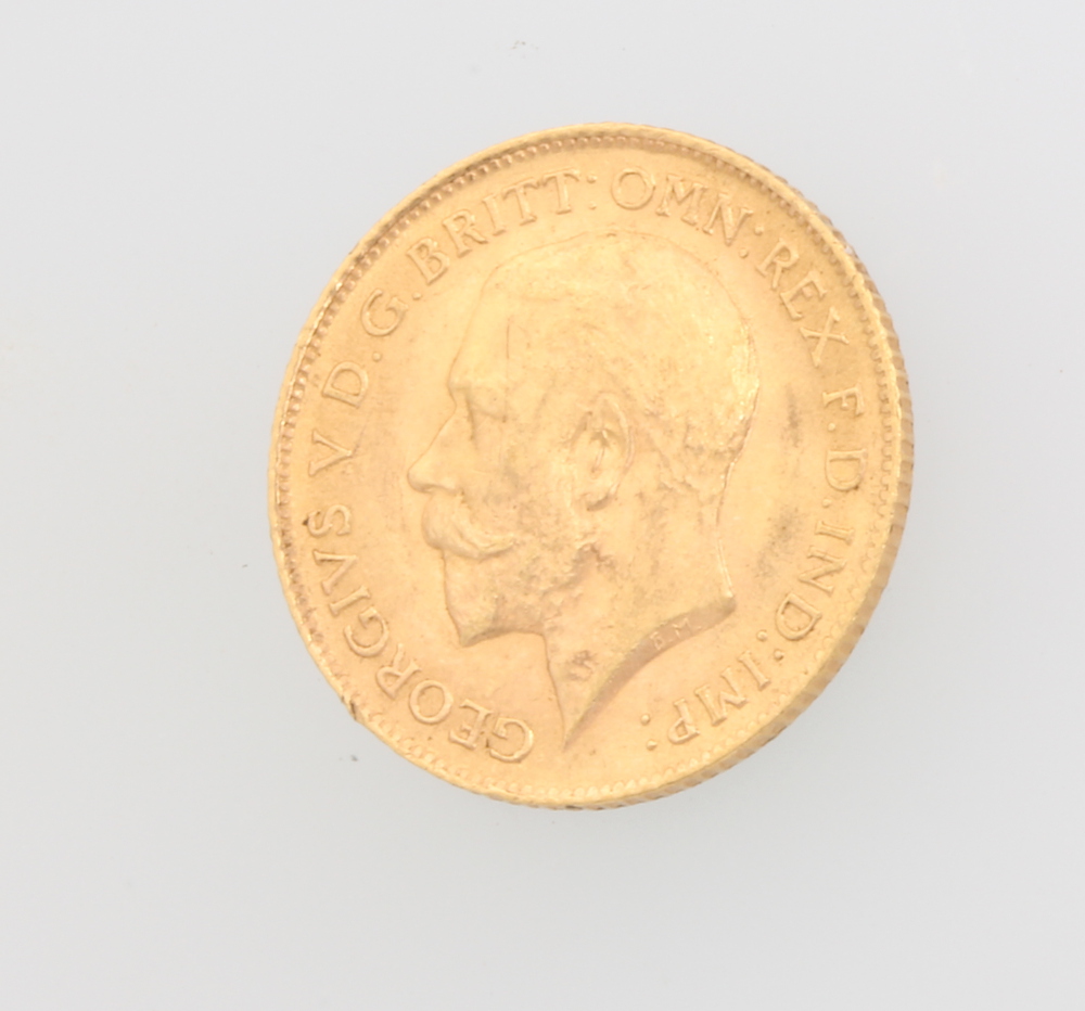 A gold half sovereign, 1914