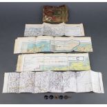 A Second World War escape and evasion compass 1.5cm together with 3 escape maps 43/A - France