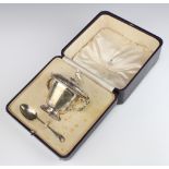 An Aspreys silver 2 handled cup and cover with bird finial and mask handles together with an