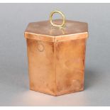 Jones Bros. 4 Down Street, W. A 19th Century hexagonal lidded copper jelly/ice cream mould marked