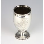 A Victorian repousse baluster vase with leaf decoration Birmingham 1890, 180 grams 15cm