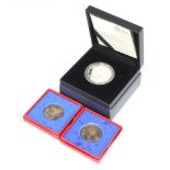 A Sapphire Jubilee of Her Majesty The Queen 2017 five pound silver proof coin, 28 grams, 2 1935