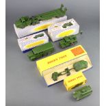 A Dinky 697 25 pounder field gun set boxed, a Dinky 660 tank transporter boxed, Dinky 661 recovery