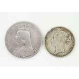 A Victoria half crown and a Victoria crown